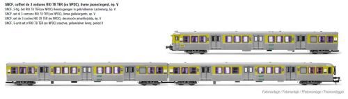 Jouef HJ4186 SNCF 3er-SeT RIO78 TER (ex NPDC) gelb/silbrig  Ep.V